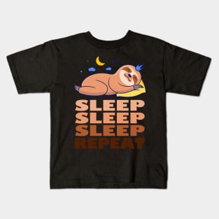 Sleep Sleep Sleep Repeat - Funny Sleeping Sloth gift idea Kids T-Shirt